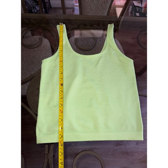 Womens Lime Green Ribbed Tank Top Size Large - Picture 4 of 6